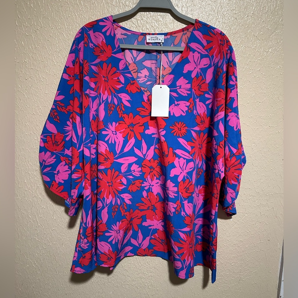 Emily Wonder Top‎ Floral Plus Size Size 1X